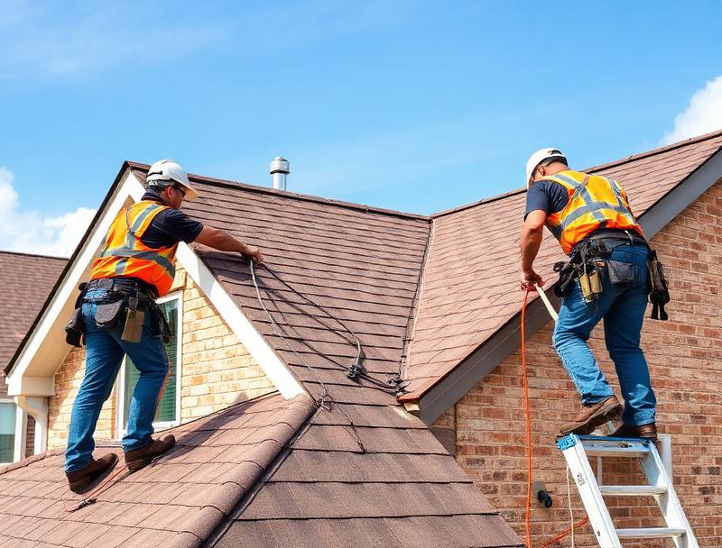 WB Roofing crew at work on a home near Farmersville, TX